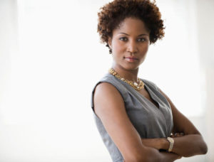 Black businesswoman with arms crossed