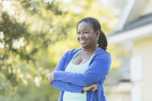 Mid adult African American woman outdoors